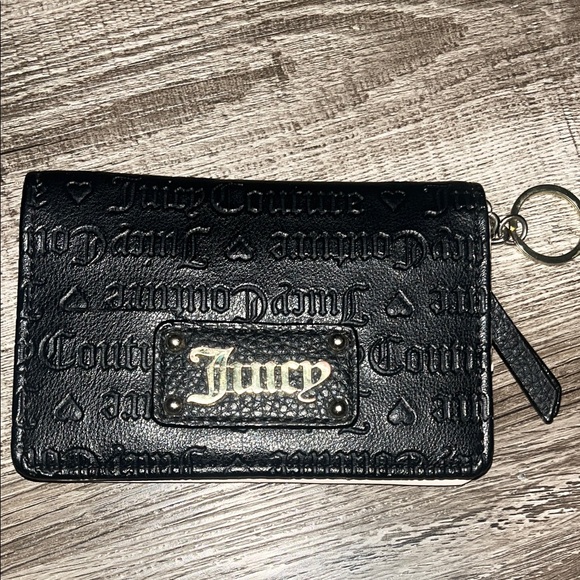 Juicy Couture Embossed Black Wallet with Keyring - Picture 2 of 11